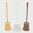 Top quality fashion style multi colors extra long handled plastic pp toilet brush and holder set