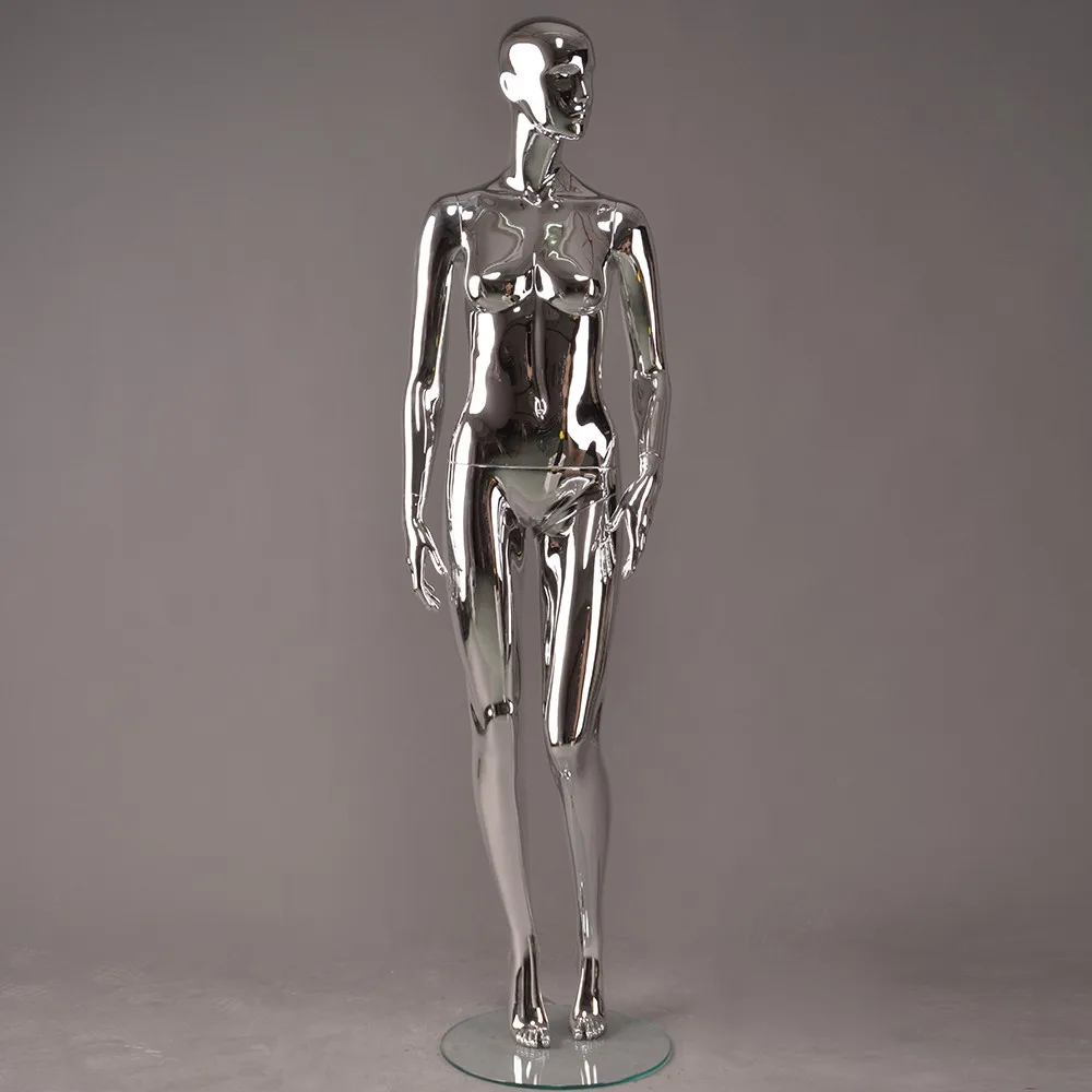 Abstract Silver Chrome Hot Sexy Nude Painting Full Female Mannequins