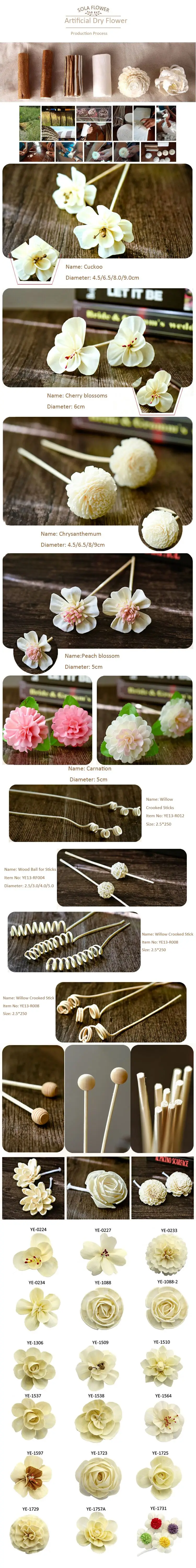 crazy selling artificial sola wood rose flower for aroma diffuser