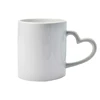 Sunmeta 11oz Photo Ceramic Mugs Sublimation White Mug Blank with Heart Handle