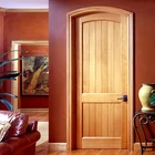 Prettywood Custom Apartment Entrance Solid Wood Frame Arched Main Door Design