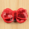 New Items Embroidered Sequin Fabric Bow- hair bows -shiny bowknots craft hair accessories