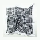 voile scarf stripe handkerchief hand rolled pocket square for woman SC014
