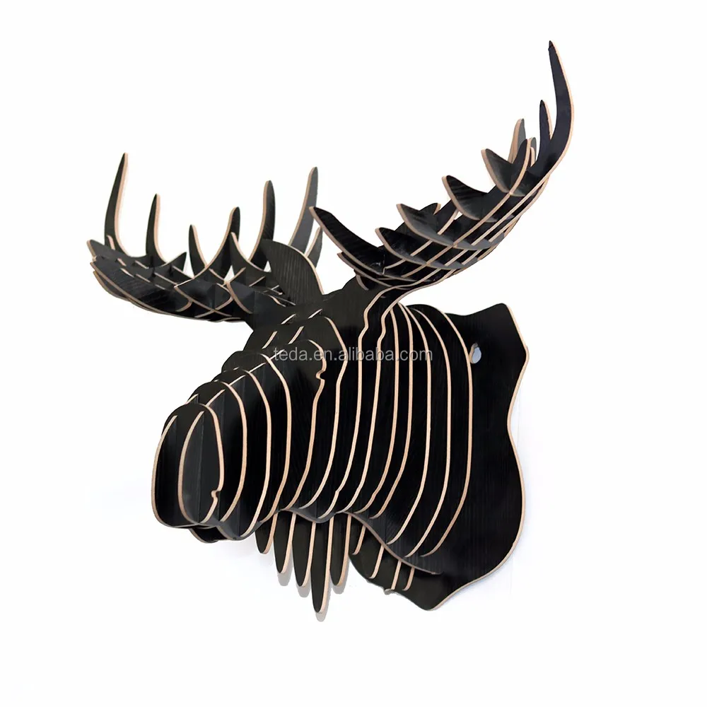 DIY 3D Wood Animal Head Assembly Puzzle Art Model Toy Home Decor,horse