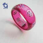 fashion red color women resin crystal bangle jewelry