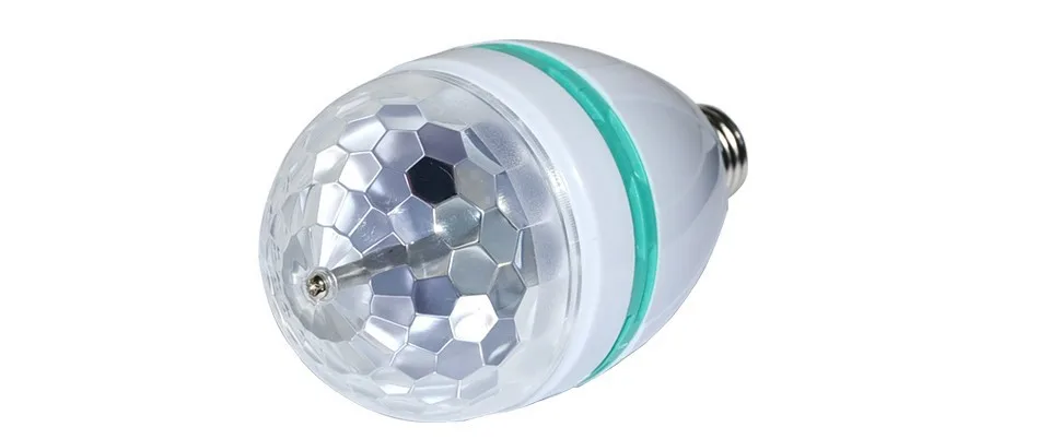 NEW Style RGB Full Color E27 3W AC 110V 220V LED Bulb Crystal Auto Rotating Stage Effect DJ Mini Laser Disco Stage light lamp