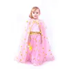 Fancy girls party carnival dresses sweet pink polyester princess costume for kids