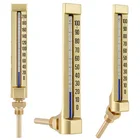 High Quality Straight or Angle Connection 200mm V-shape glass Thermometer