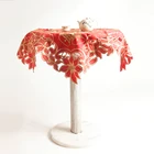 Nature cotton reactive embroidery rectangular lace edge table cloth for wedding
