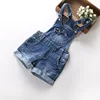 B21933A Boutique children's clothing wholesale Girls new fashion washed denim overalls