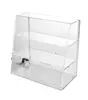 Clear customize acrylic slanted display case perspex pmma slanted shelf home table