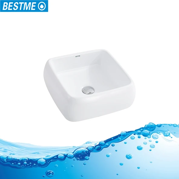Table top fashionable square ceramic art bathroom basin from china