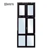 Fancy China manufacturer modern frosted glass dark coffee color aluminum swing window with high cost performance