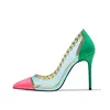 2019 new designs transparent upper ladies high heel pump shoes
