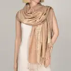 China factory cheap lady fashion yarn dyed paisley pattern jacquard scarf and shawl with crochet fringes
