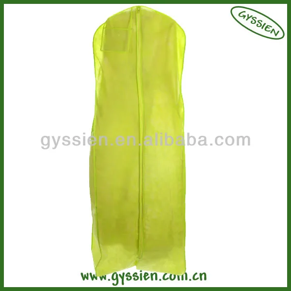 custom yellow garment bag for wedding dress with logo