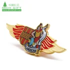 Promotional cheap custom metal stamped logo airline pilot wing lapel pin badges with safty pin