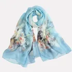 Silk Scarf 100% Pure Custom Printed Silk Long Chiffon Scarf