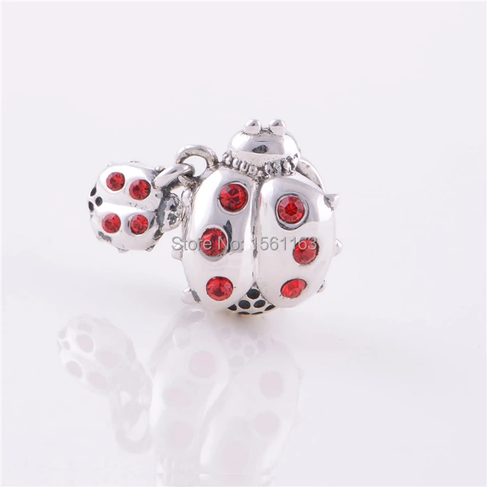 Free Shipping Guaranteed 100% 925 Sterling Silver S925 Silver Ladybug Charms Beads Wholesale Fit Pandora Bracelets X016