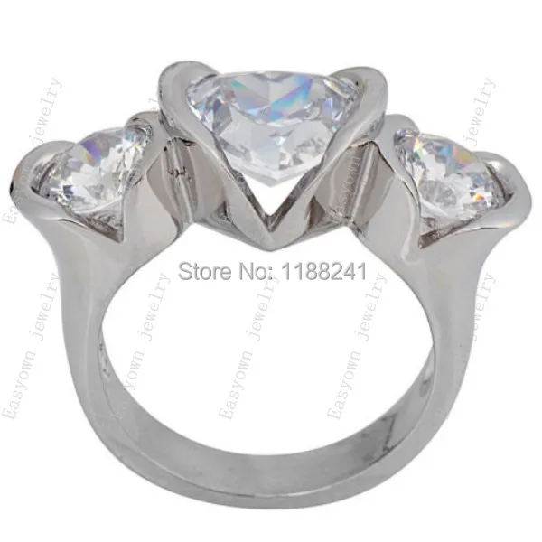 10ps/lot Size 6/7/8/9/10 Finger Ring For Women 10KT White Gold Filled Zircon Stone NEW Arrival Heart Design RW0392