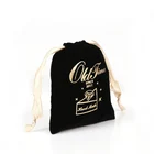Factory price gold foil logo velvet jewelry pouch bag