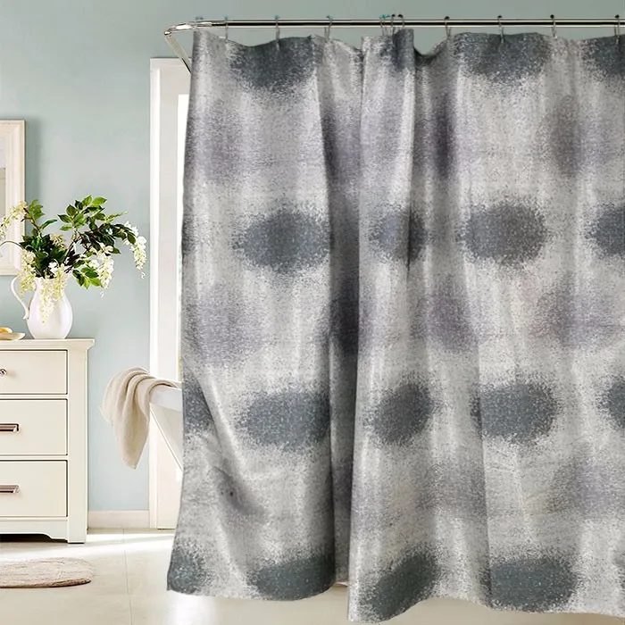 Silvery Gray Waterproof Polyester Nautical Shower Curtains For Bathroom