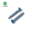 Blue magnetic head furniture screw M4 self tapping furniture screw and bolts flat end safety fastener for children's toys