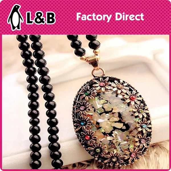 2016 fashion handmade round square triangle fancy cheapest pendant handmade chunky bead necklace