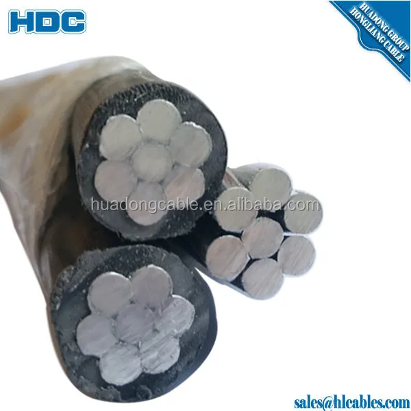 self-supporting quadruplex aerial bundled cable abc cable