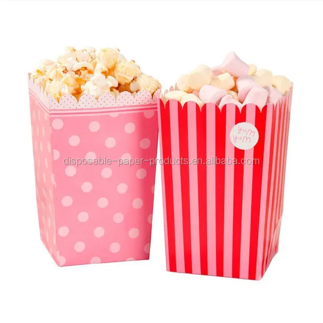 pink popcorn boxes