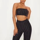Latest Design fashion rainbow women clothing 2 piece pants set crop top set