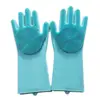 Reusable silicone dish scrubber cleaning gloves