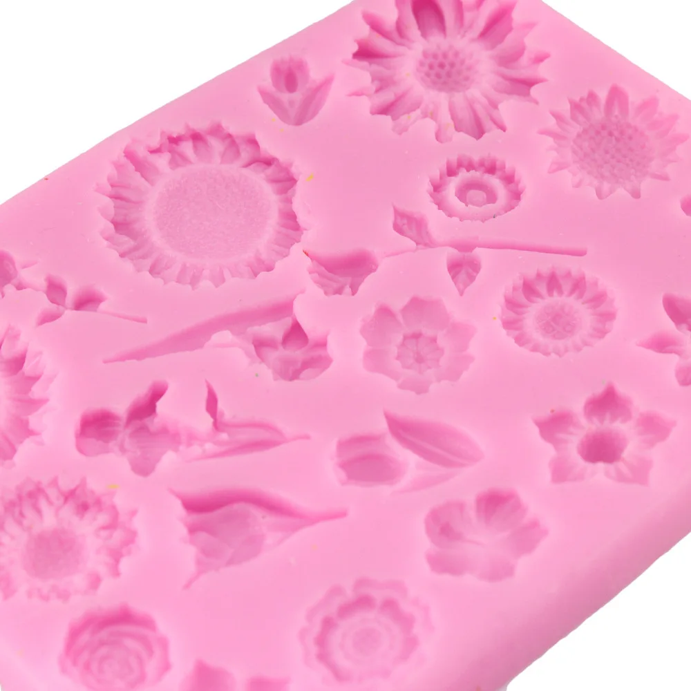 Sunflower fondant chocolate mold mold Arts DIY baking cake decoration mould tool taobao 1688 agent