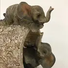 Nature Indoor and Outdoor Polyresin Playing Elephants Decor Crafts