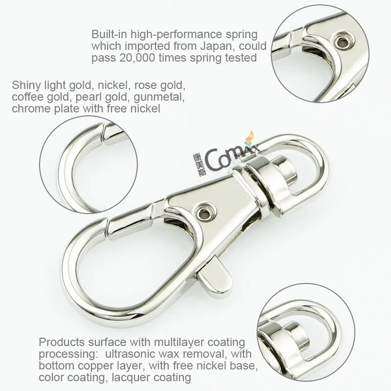 Wholesale high quality silver metal lobster claw snap hook for bag