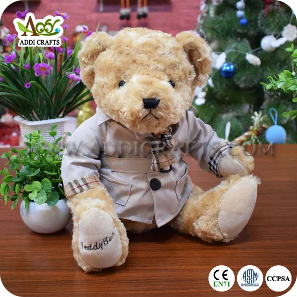 standing plush teddy bear toy with clothes