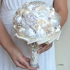 Crystal Satin Rose Artificial Silk Bridal Bouquet Romantic Bridesmaid Holding Flower Bouquet Wedding Supplies v