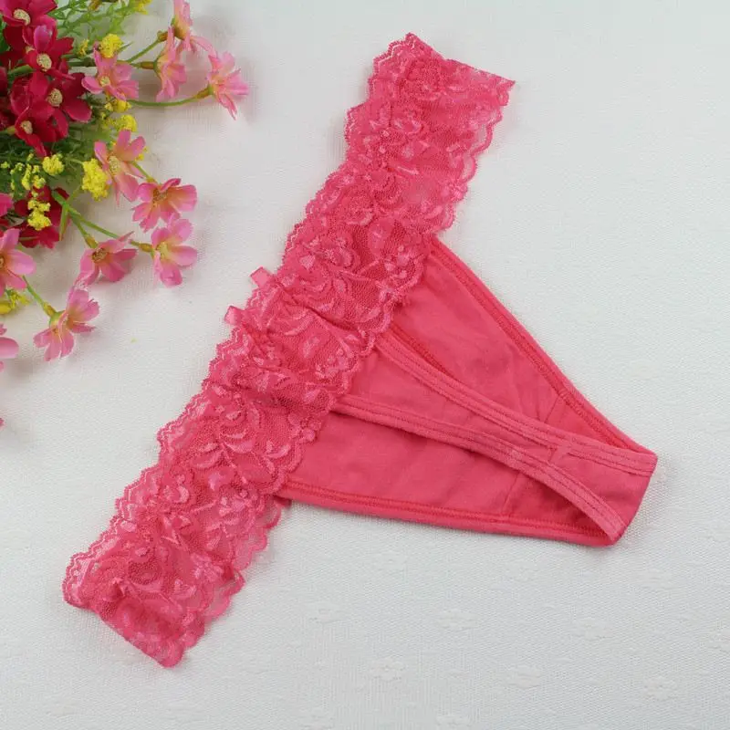 Stock flowers floral print lace Underwear Women transparent thongs Sey Women's Thong and G-String T Back Lingerie G String Panty