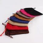 10*14cm Double Side custom printed drawstring jewelry pouch velvet pouch bag jewellery pouches with logo