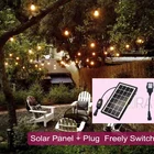 Garland Bulbs With Decorative String Lights 10m Color Changing Outdoor Waterproof Garland Decorative Copper Wire Bulbs With Solar Powered Outdoor String Lights