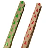 Cheap Price Green & Red Christmas Tree Printed Gift Wrapping Kraft Paper Roll