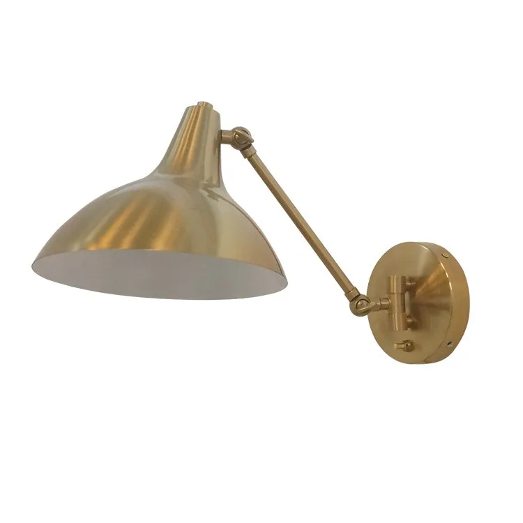 Fashion Creative Up And Down Gold Classic Wall Light With Round Shade