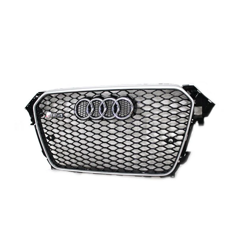 Para Audi RS4 coche rejilla frontal Grille Honeycomb fibra de carbono parrilla negro Venta caliente