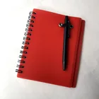 Promotional Custom Hardcover Plastic Cover Spiral Notebook With Pen
