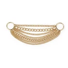 Golden swimwear chain shines on golden sand beach for sexy women and charming girls
