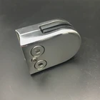 punching D type square casting stainless steel stair handrail glass clamp