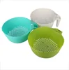 Plastic Round Shape Vegetable Fruit Colander strainer with handle for kitchen/Plastic Vegetable Colander Container