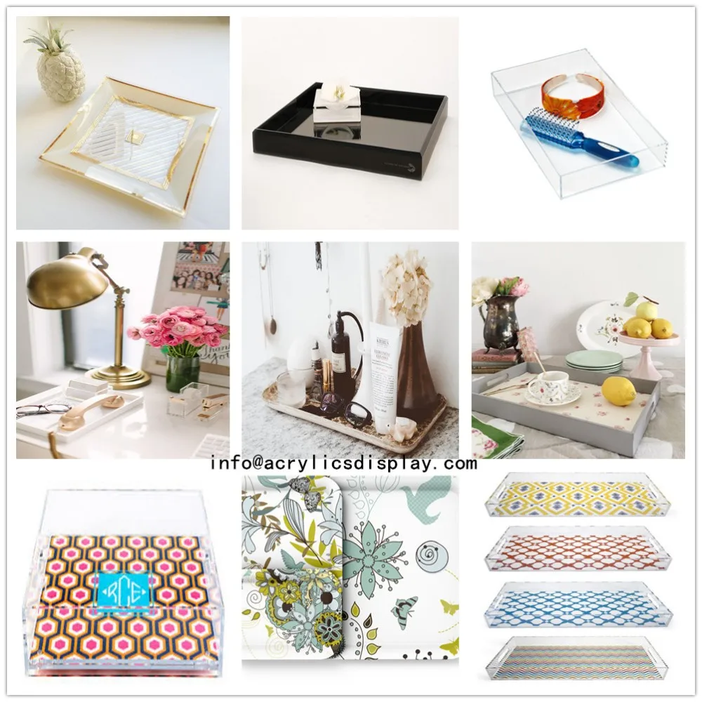 China gold supplier economic clear acrylic towel trays