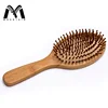 Professional Private Label Oval Detangling Bamboo Paddle Straightener Hair brush