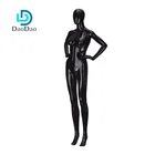 High quality arms akimbo clothing store display black plastic female mannequin